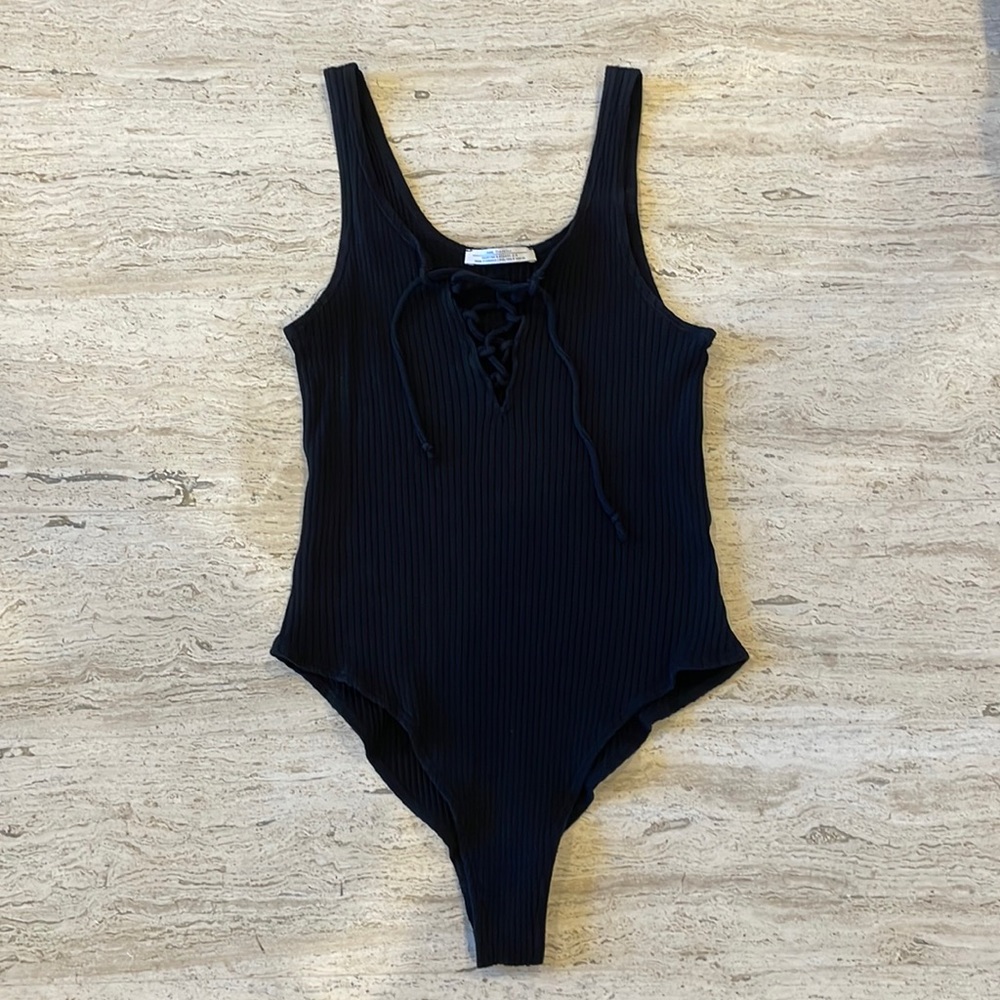 *SOLD* Zara black rubbed bodysuit